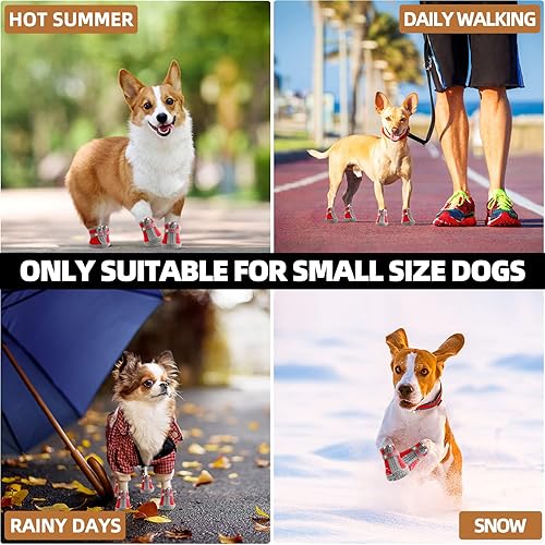 Miniatura 8 de Hcpet Zapatos de perro para perros pequeños botas transpirables para perros protectores de patas para pavimento caliente botas de invierno nieve