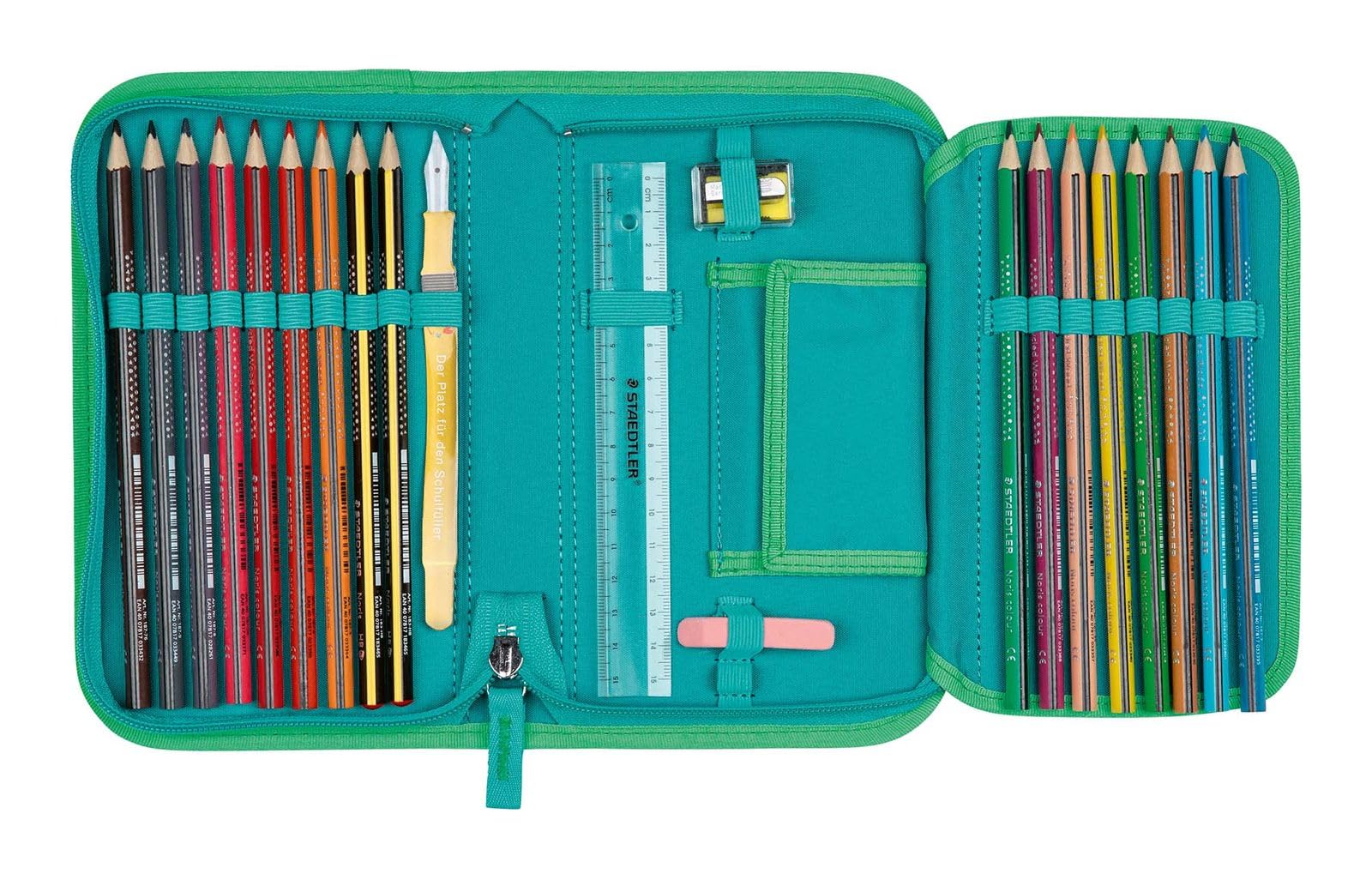 DerDieDas Schulranzen ErgoFlex Tiny Set 6-teilig Butterfly Garden türkis