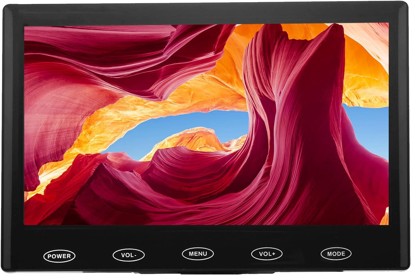 7 inch HD Security Monitor - Small Monitor 1024x600 IPS Screen with AV, VGA, HDMI Input - Remote Control - for PC/TV/Camera/Raspberry PI - 178° Viewing Angle - Speaker & Earphone Jack