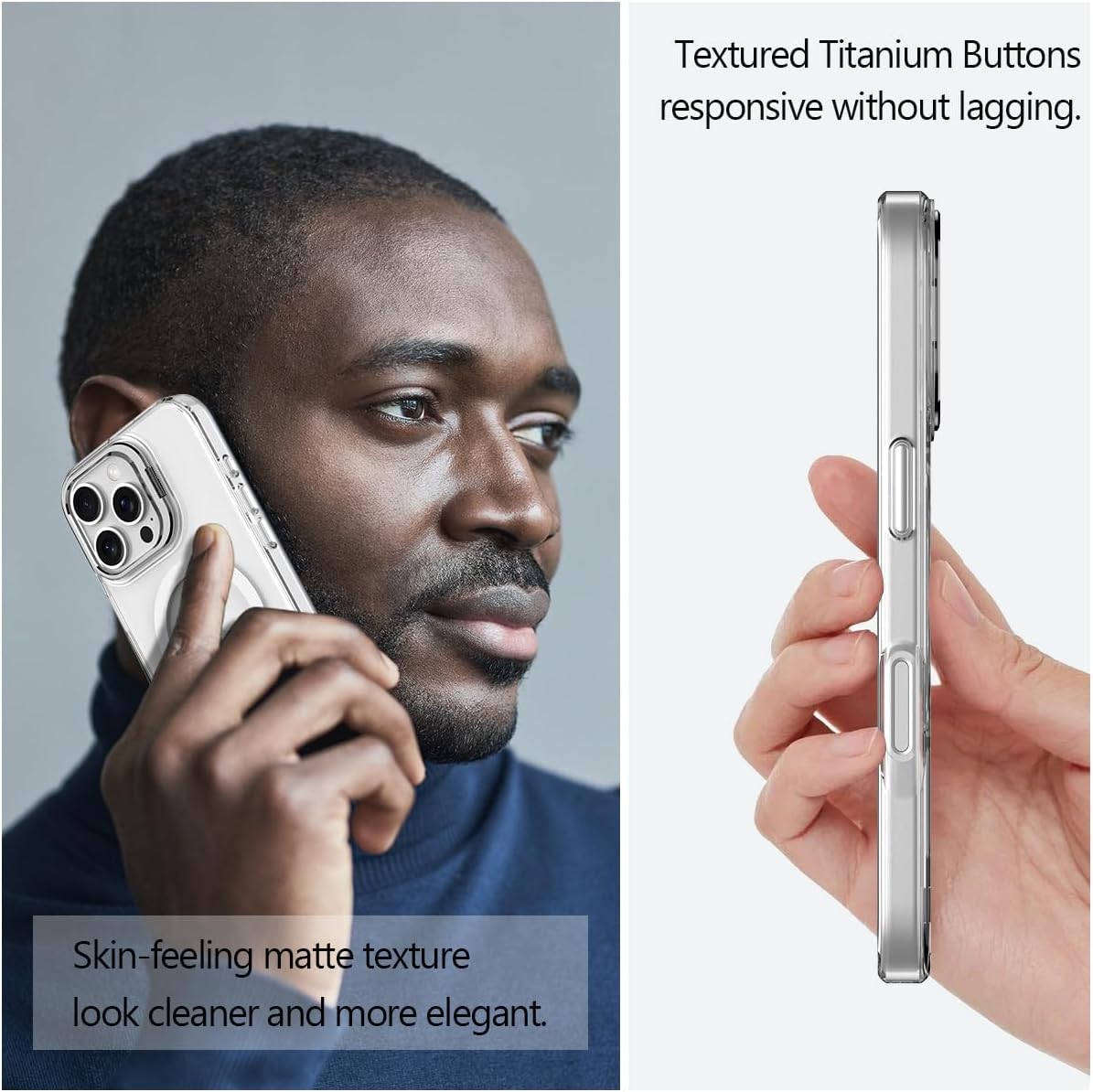 Nvollnoe for iPhone 16 Pro Max Case Compatible with MagSafe Military Grade Shockproof Heavy Duty Protective Adjustable Kickstand Matte Semi Clear Phone Case for iPhone 16 Pro Max(Clear) - Image 5