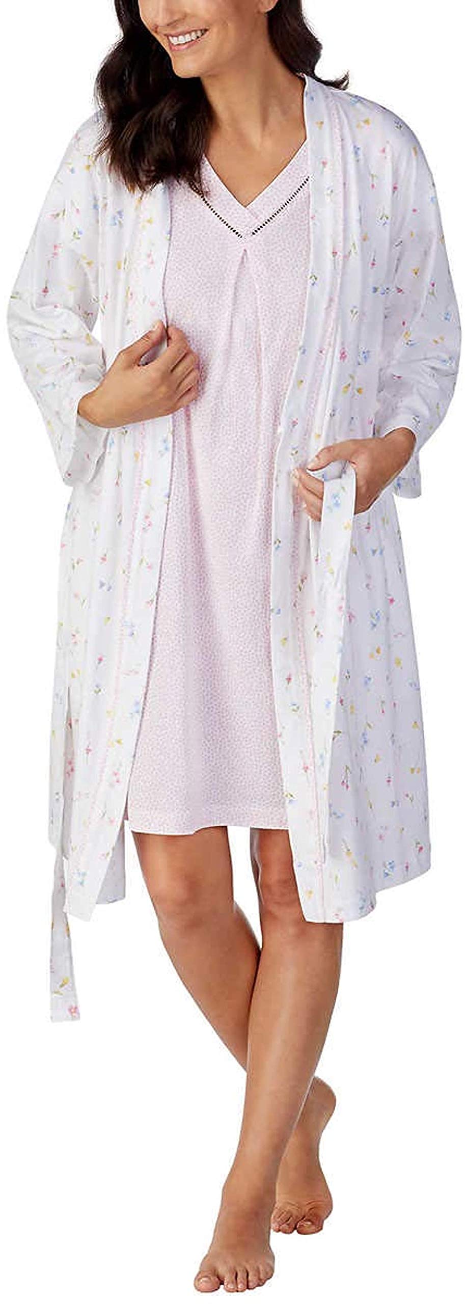 Carole HochmanWomen's Jersey Knit Chemise & Robe Set