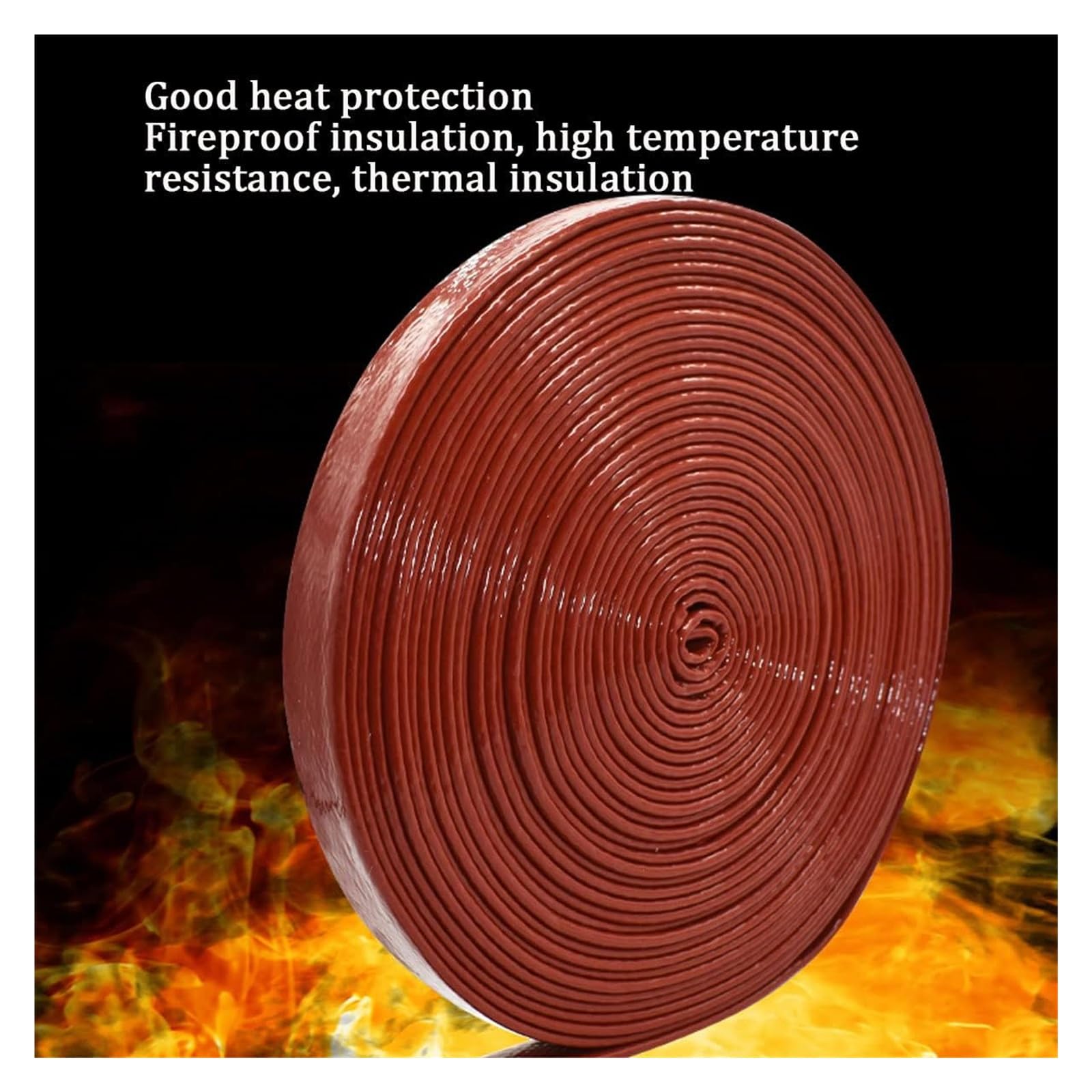 Manguera flexible de silicona, Manguito ignífugo de fibra de vidrio recubierto de silicona de 1 m, manguito de calor rápido for mangueras y cableado eléctrico, 65 mm(80mm)