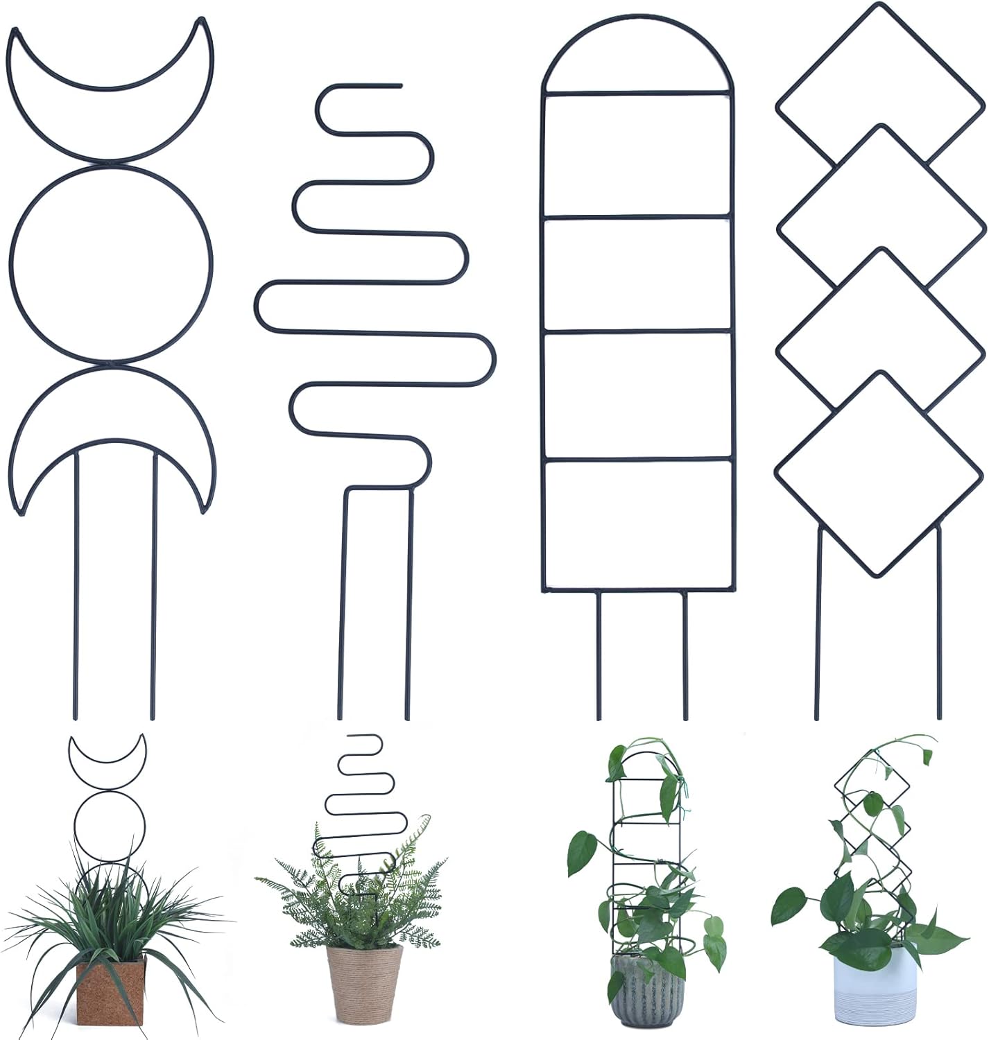 Wellsign Indoor Plant Trellis for Climbing Plants, 16inch Small Garden