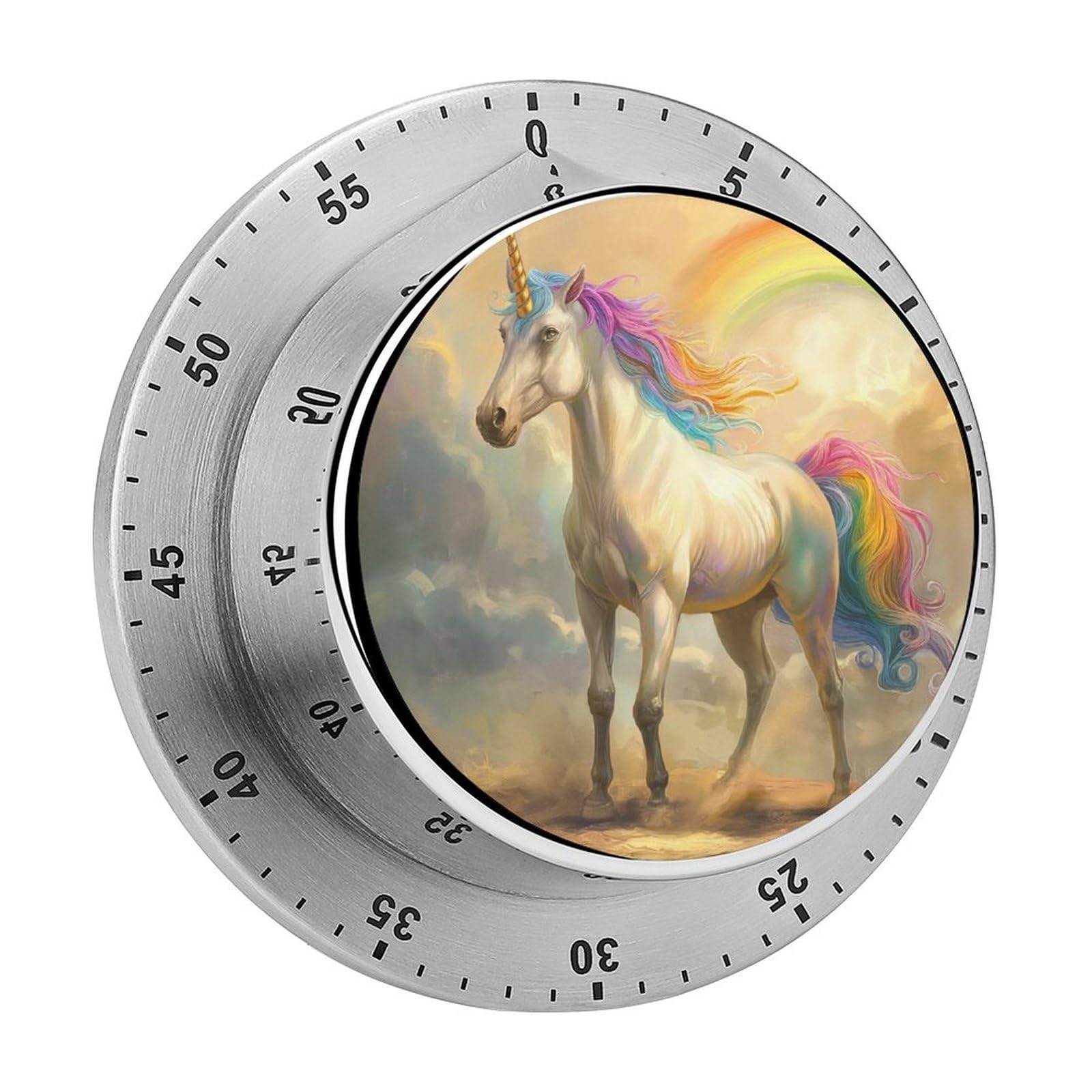 Unicorn Rainbow Kitchen Timer Magnetic Countdown Countup Timer for Cooking Baking 8x8cm