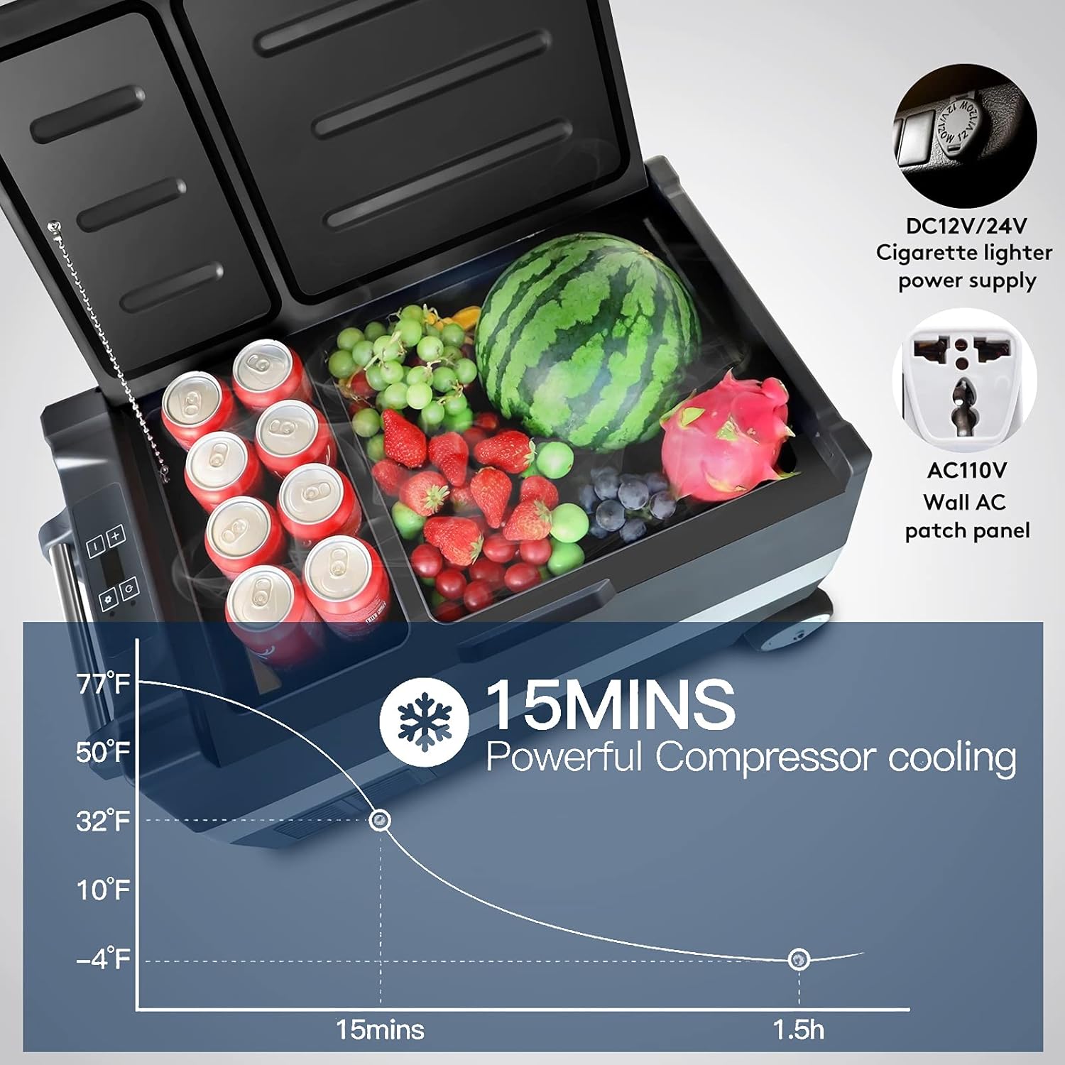 Buy J.Polaris 12V Refrigerator, 45L Car Refrigerator, RV Refrigerator