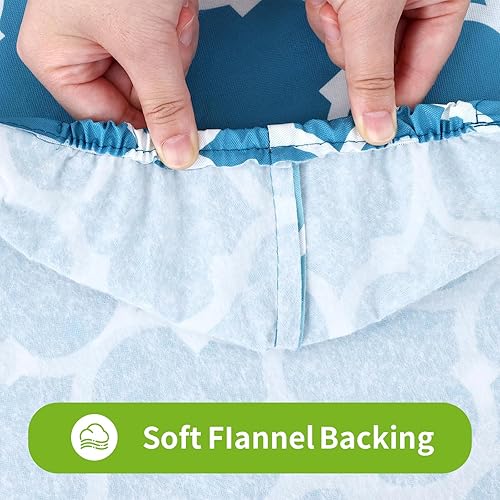 Miniatura 117 de Smiry - Mantel rectangular para mesa de pícnic, impermeable, elástico, ajustable para mesas de 6 pies de vinilo con parte trasera de franela Verde