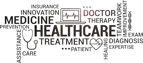 Vinilo adhesivo para pared, diseño médico, terapia, medicina, clínica, pegatinas médicas, mural (ig6289), color negro