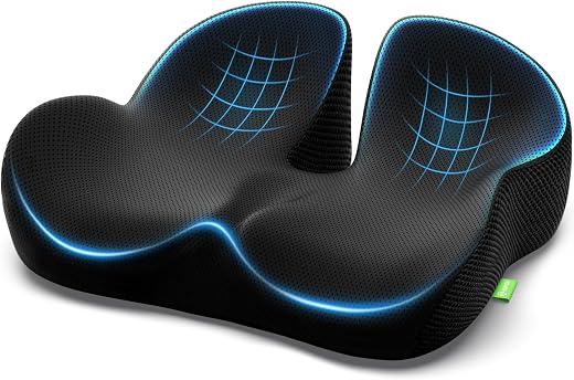 AUVON Gel Seat Cushion for Office Chair and Car Seat with Ergonomic Zoning, Memory Foam Chair Cushion for Sciatica, Lower ...