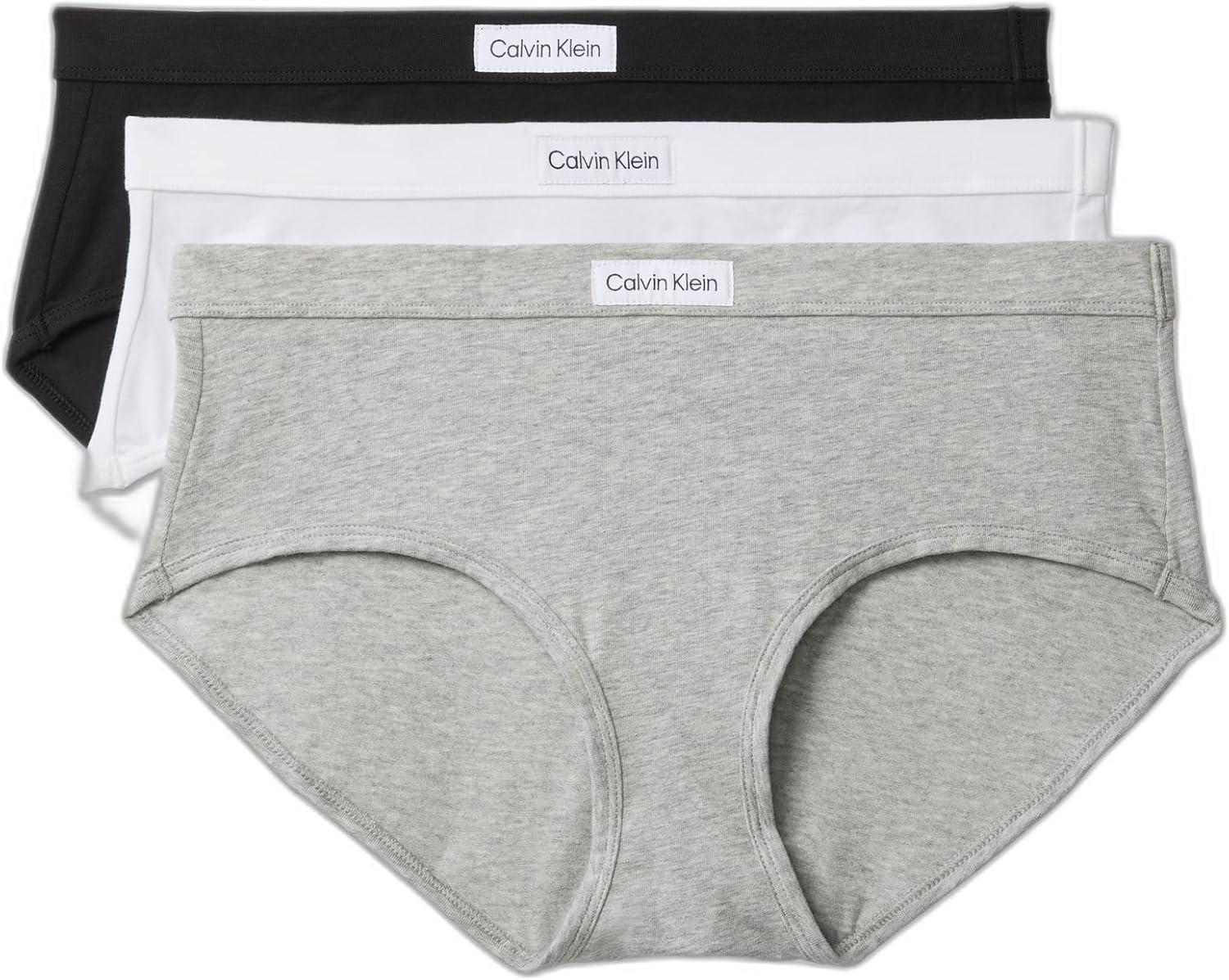 Calvin Klein womens Comfort Logo Cotton Stretch Modern Brief Panties, 3 Pack