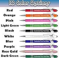 Vista 3 de Bolígrafos personalizados a granel grabados personalizados con punta de lápiz capacitivo, bolígrafos personalizados de tinta negra, regalos