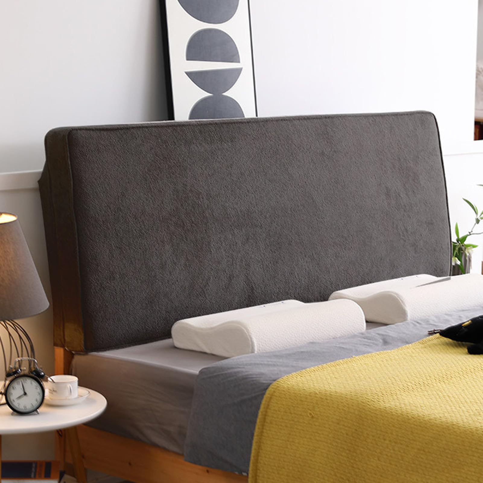 Cabecera De Rectángulo Almohada Soporte De Lectura Cama Tapizada | Posicionamiento,Almohada de Cuña Contra la Pared,Cabecera de Diván con Soporte Grande,Funda Removible
