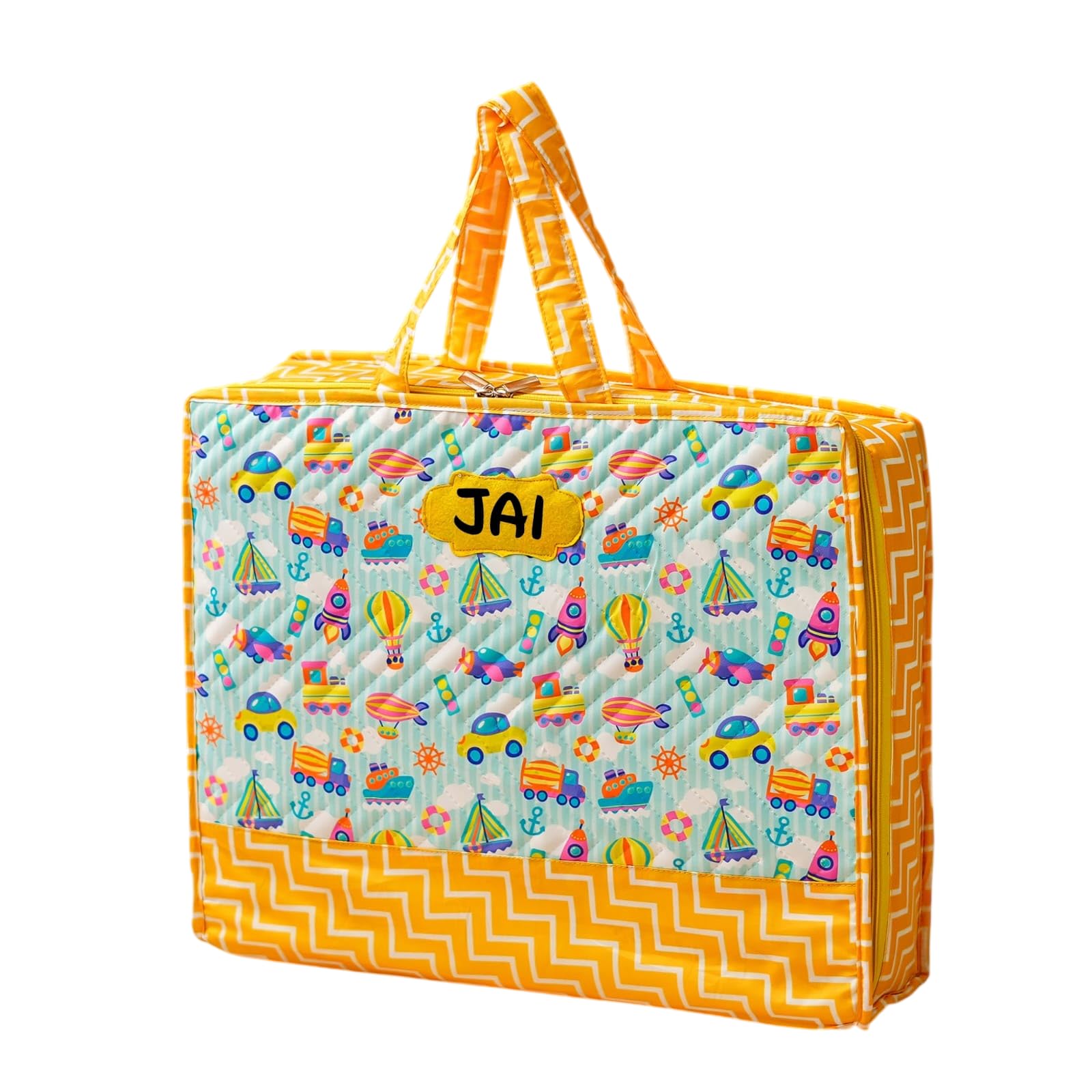 GIFTING JOY Kids Art Bag with Personalised Name Tag,Quilted Design-image-31