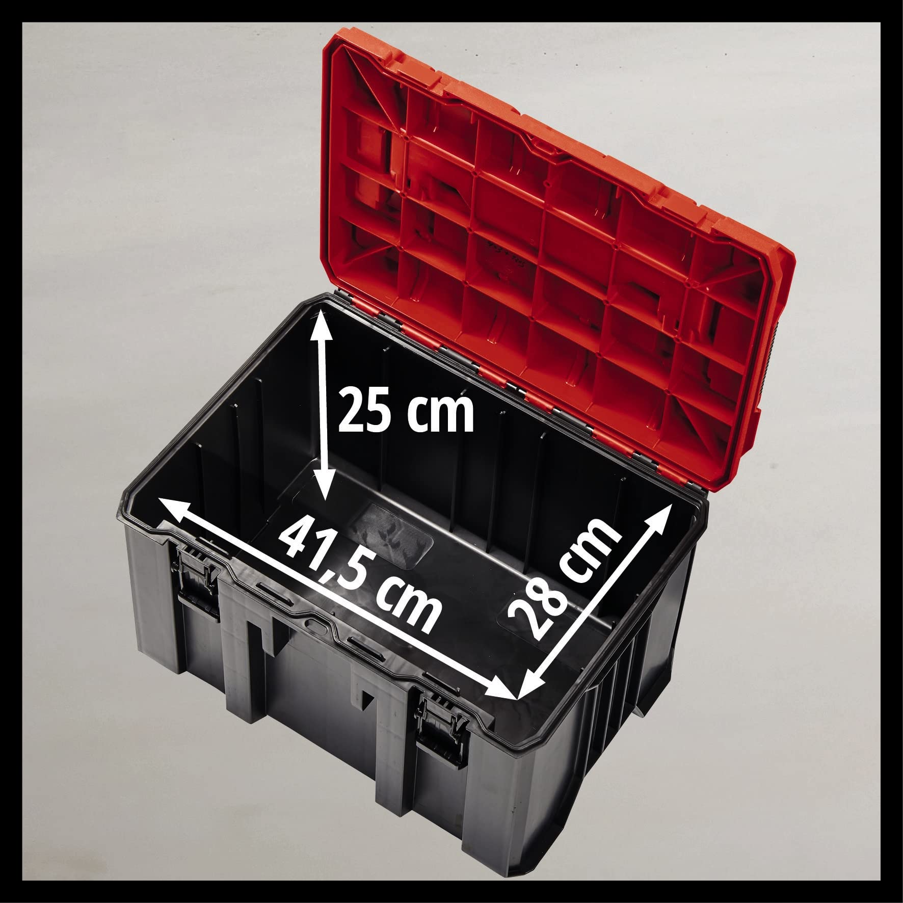 Oryginalna Einhell walizka systemowa E-Case M (maks. 90 kg, uniwersalne przechowywanie i transport akcesoriów i narzędzi, możliwość układania w stosy, możliwość łączenia)