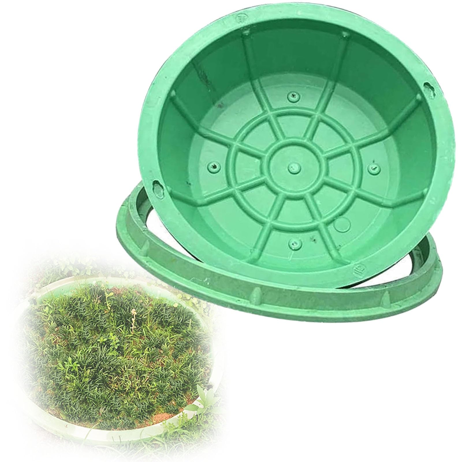 FCXWEVR 5Pcs Ln Recessed Manhole Cover Septic Tank Lid Invisible Inspect Overlay & e Resin for Streets 80cm Diameter