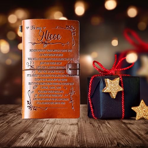 Hiipeenow Regalos para sobrina de la tía, 140 páginas de cuero para regalo, día de San Valentín, graduación, regreso a clases, cumpleaños, regalos