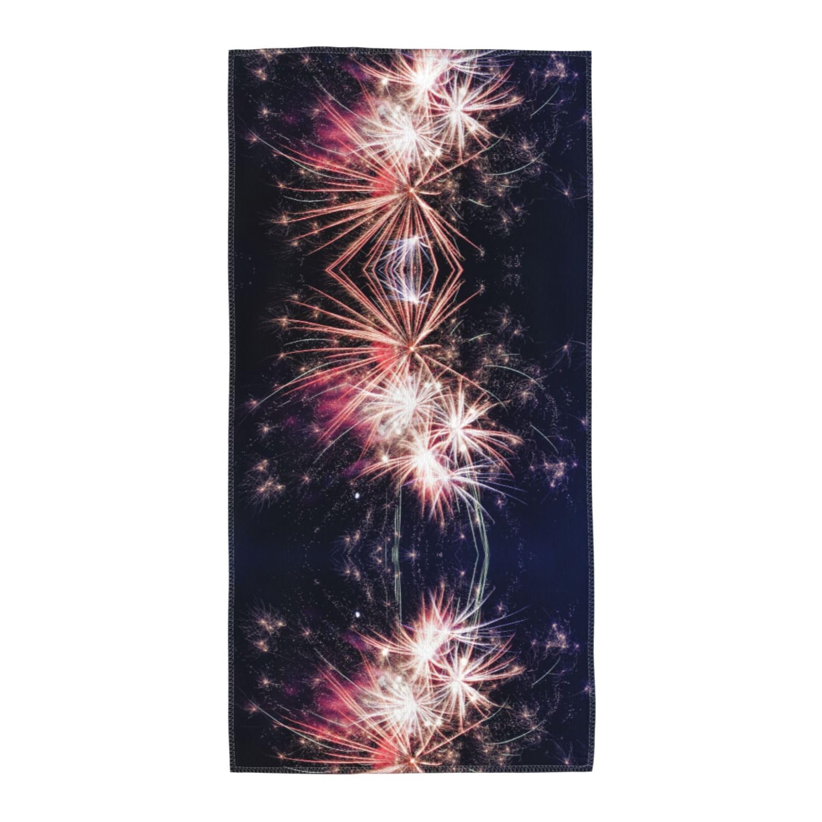 DIEzig Explosion Firework Fashion Printed Long Bath Towel For Pool Side Seaside Holiday