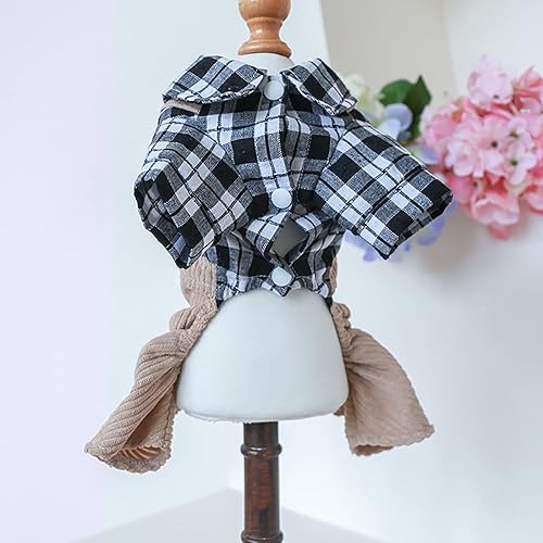 Miniatura 3 de Ropa para perros, camisas a cuadros de dibujos animados, overol de verano elegante para perros pequeños, overol con pechera para cachorros, overol