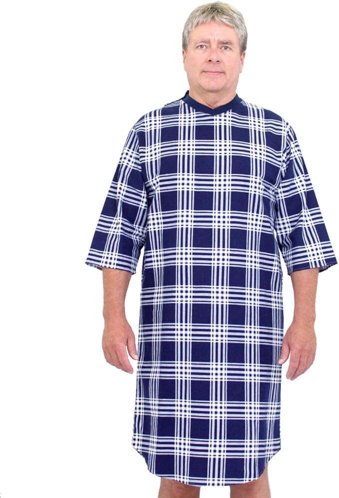 Mens Flannel Open Back Adaptive Hospital Patient Gowns Buy Online at