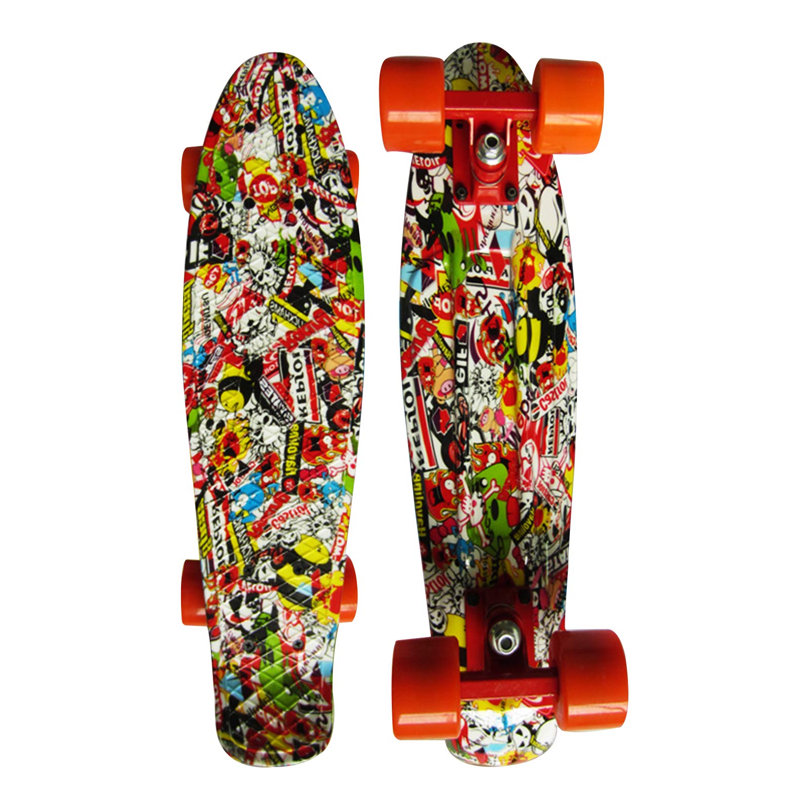 Skateboard plastique moule 22 pouces avec plateau injecte haute resistance