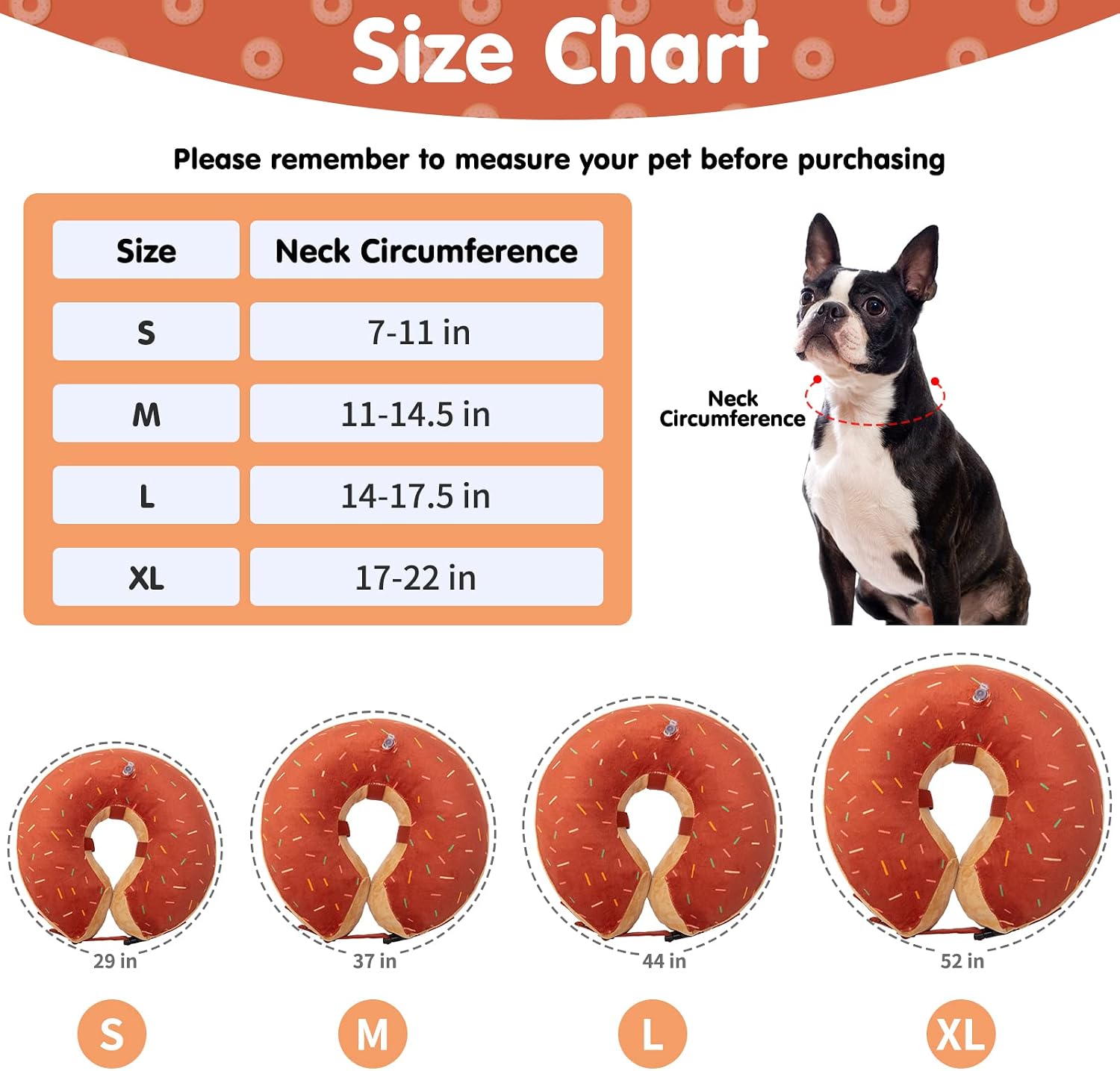 BINGPET Dog Inflatable Cone Collar, Soft Cone Collar for Dogs Cats, Washable Protective Recovery Collar for Large Medium Small Dogs, Adjustable Pet Recovery Cone After Surgery