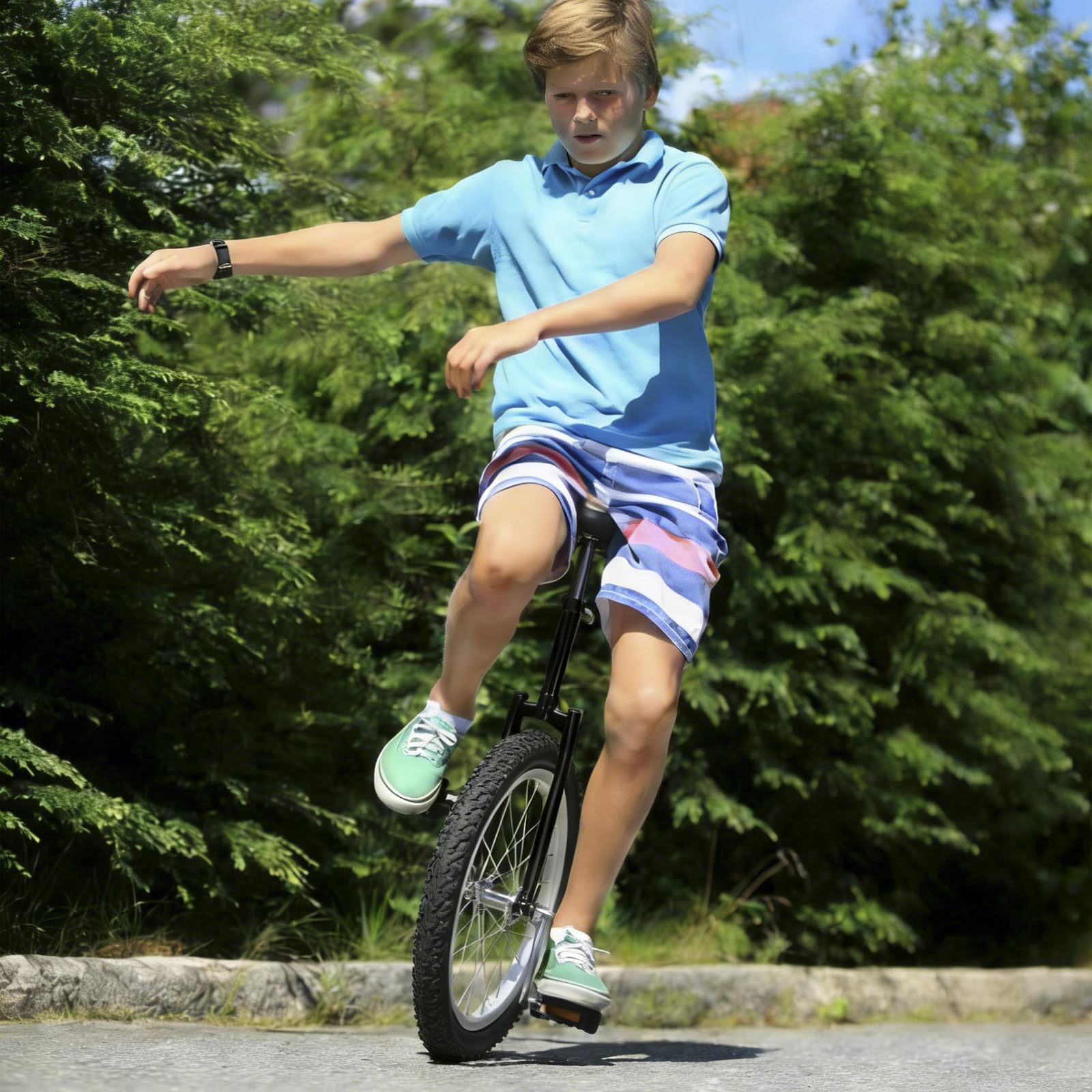 tonchean Monociclo de 16 pulgadas Unicycle Balance Training Altura regulable Monociclo para niños principiantes y profesionales Unisex
