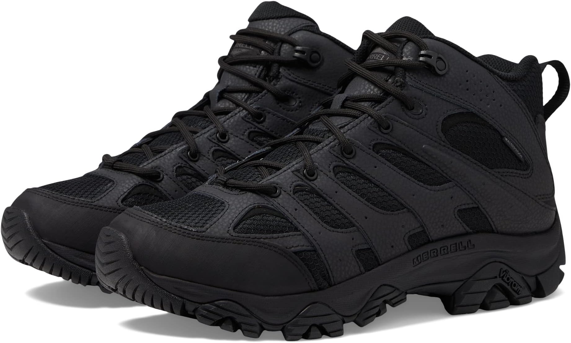 mens Moab 3 Tactical Mid Waterproof Boots, Coated Leather & Mesh Upper Combat Hiking Work Shoes