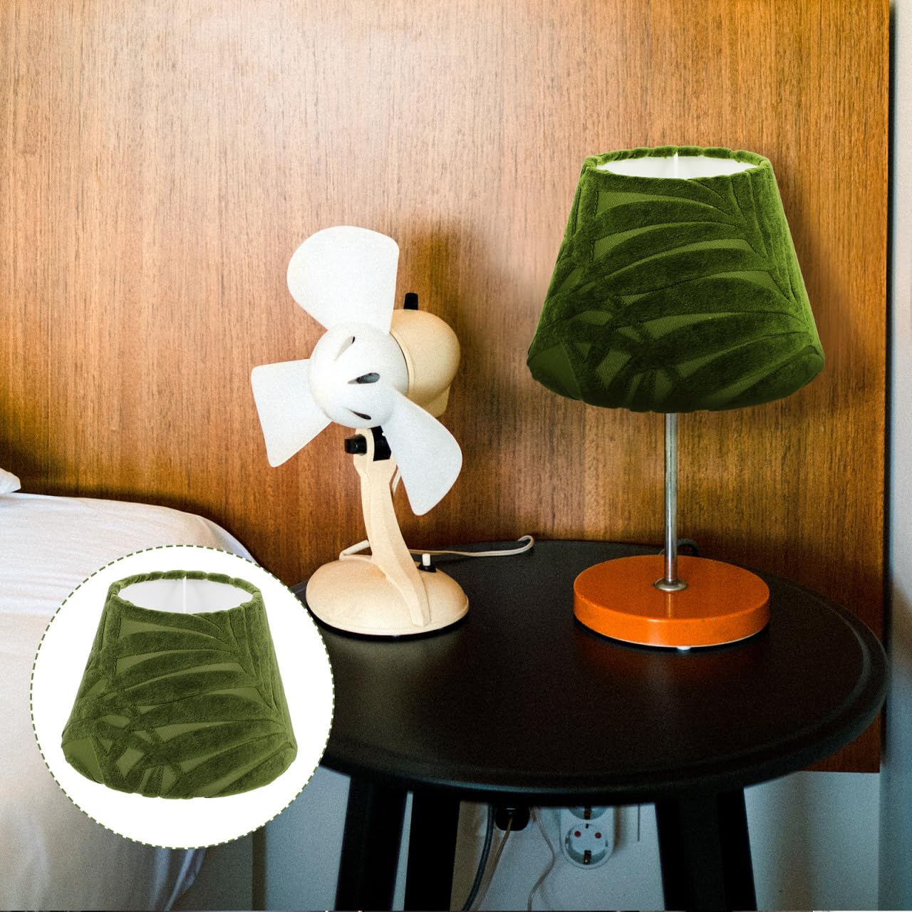 Luxshiny Abat-Jour En Tissu 7.87X7.87X5.51 Pouces Avec Motif Feuilles En Relief Pour Lampe De Bureau Et Chevet Décoratif Convient Salon Et Chambre