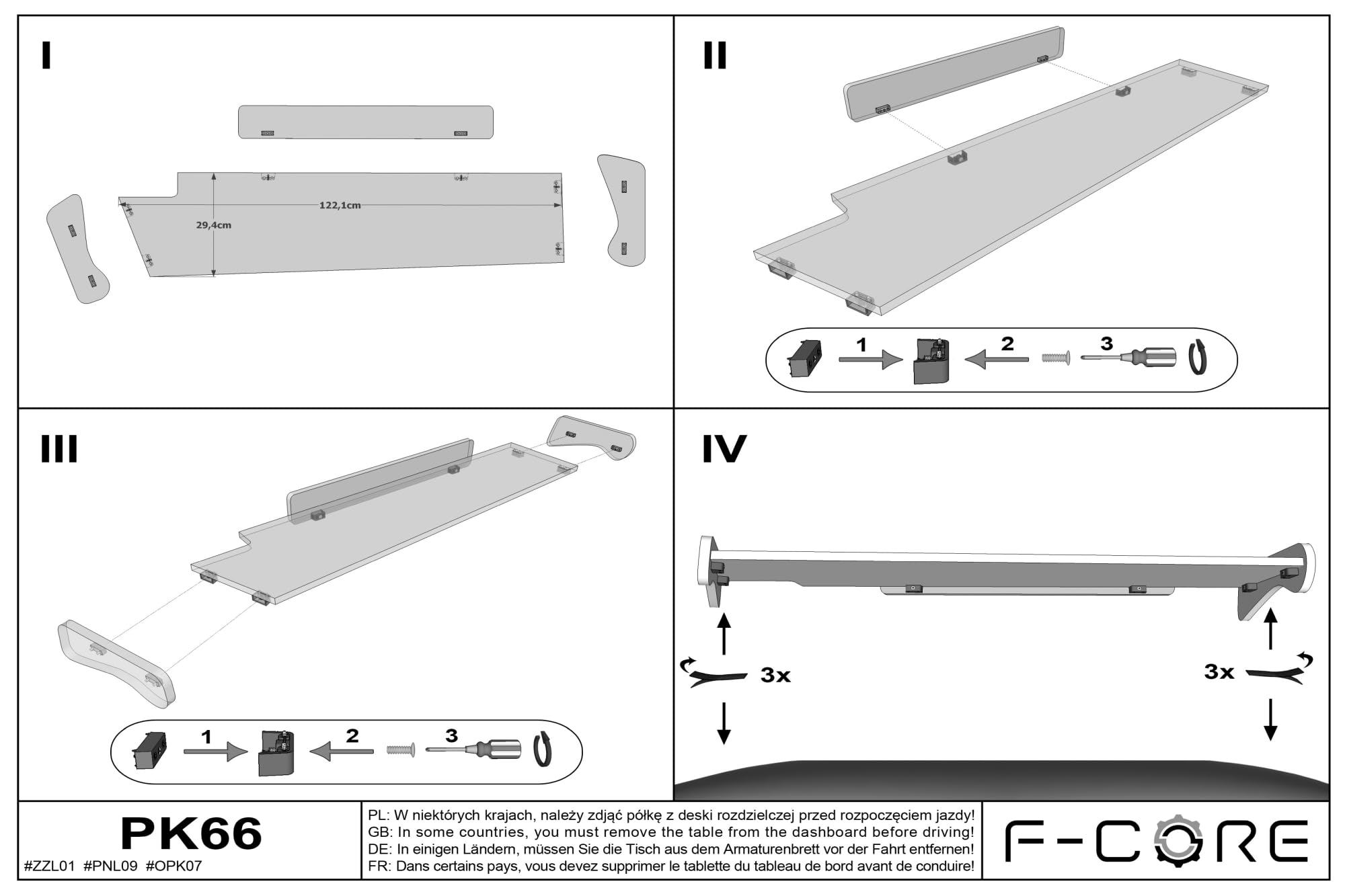 Tavolini Per Cruscotto Camion MAN TGX 2021- - Doppio Rosso, Modello Elegance Q By F-CORE - Foto 12
