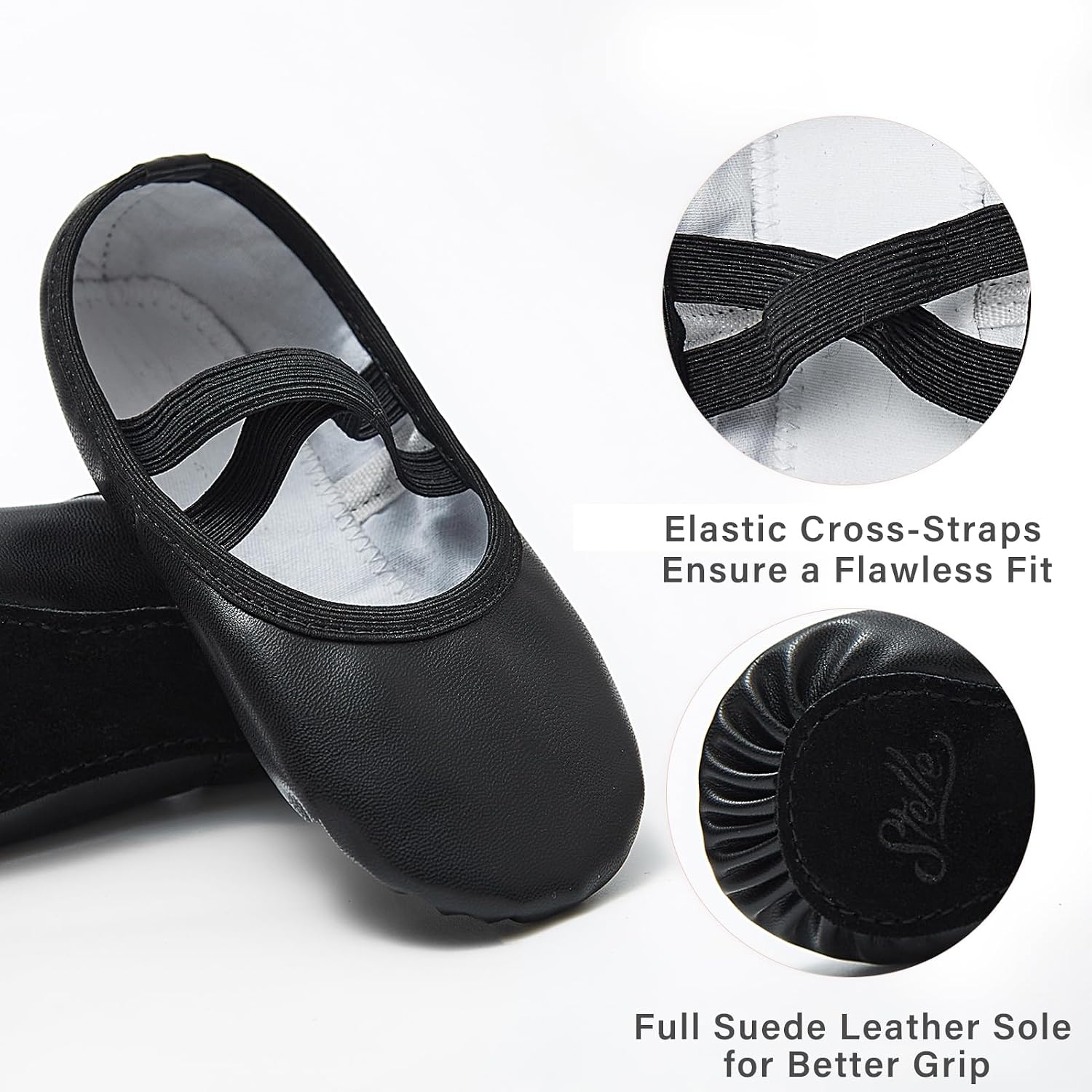 Stelle Ballet Shoes for Girls Soft Leather Dance Slippers Ballerina Shoes