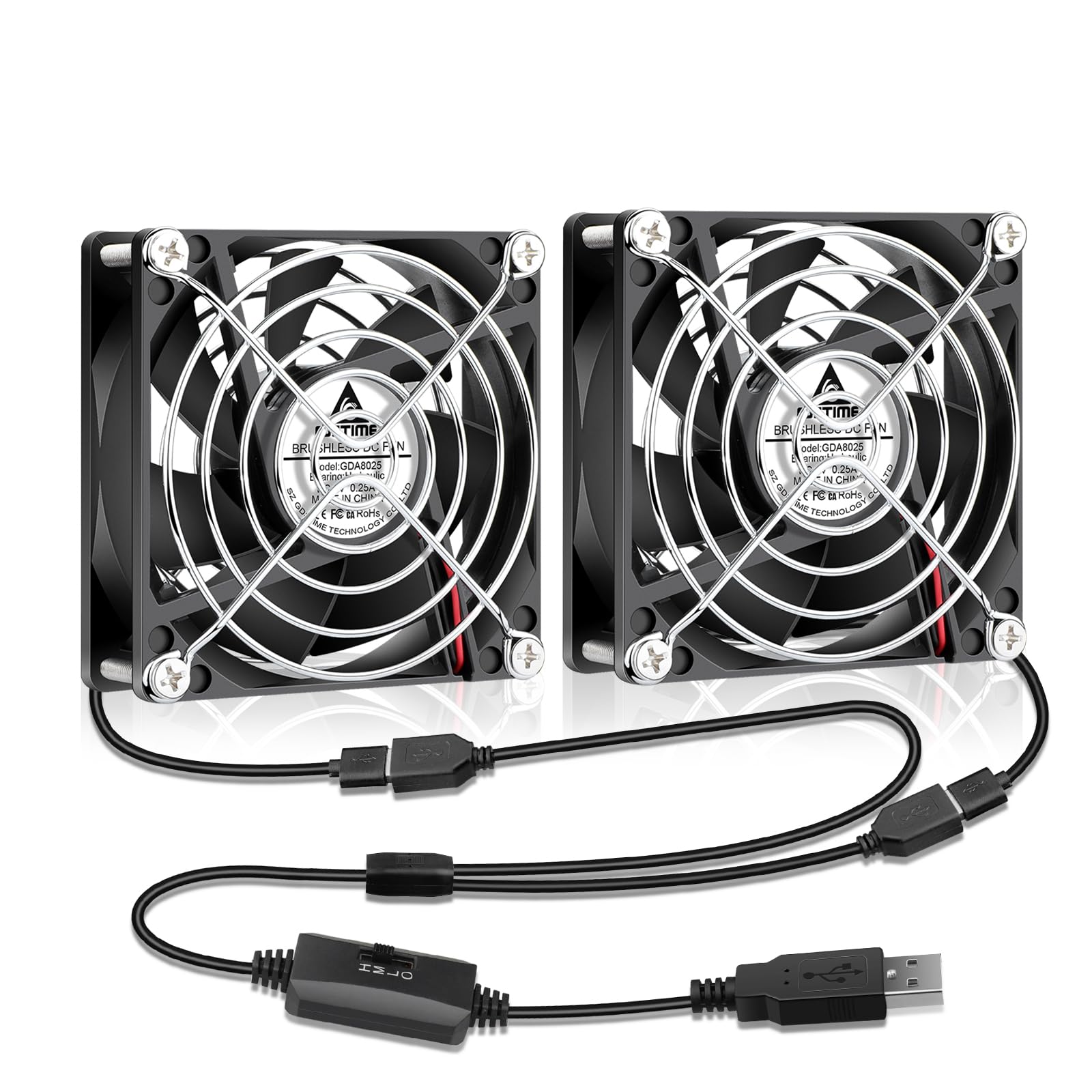 Usb Lüfter GDSTIME 120mm Doppel USB PC Ventilator 120mm Mit 3 Pc Lüfter Usb