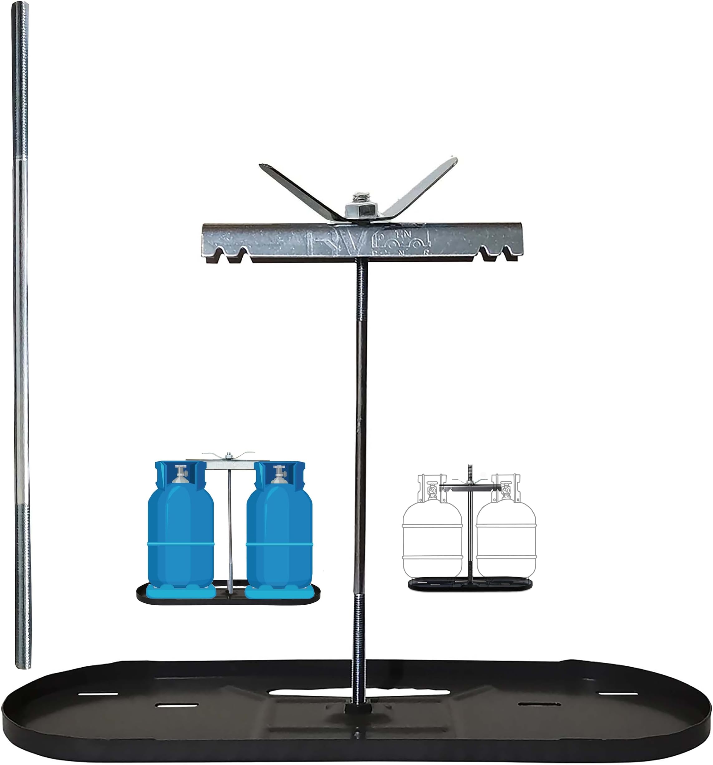 Amazon.com: RVPNR106B RV Dual Propane Tank Mounting Rack for Camper and ...