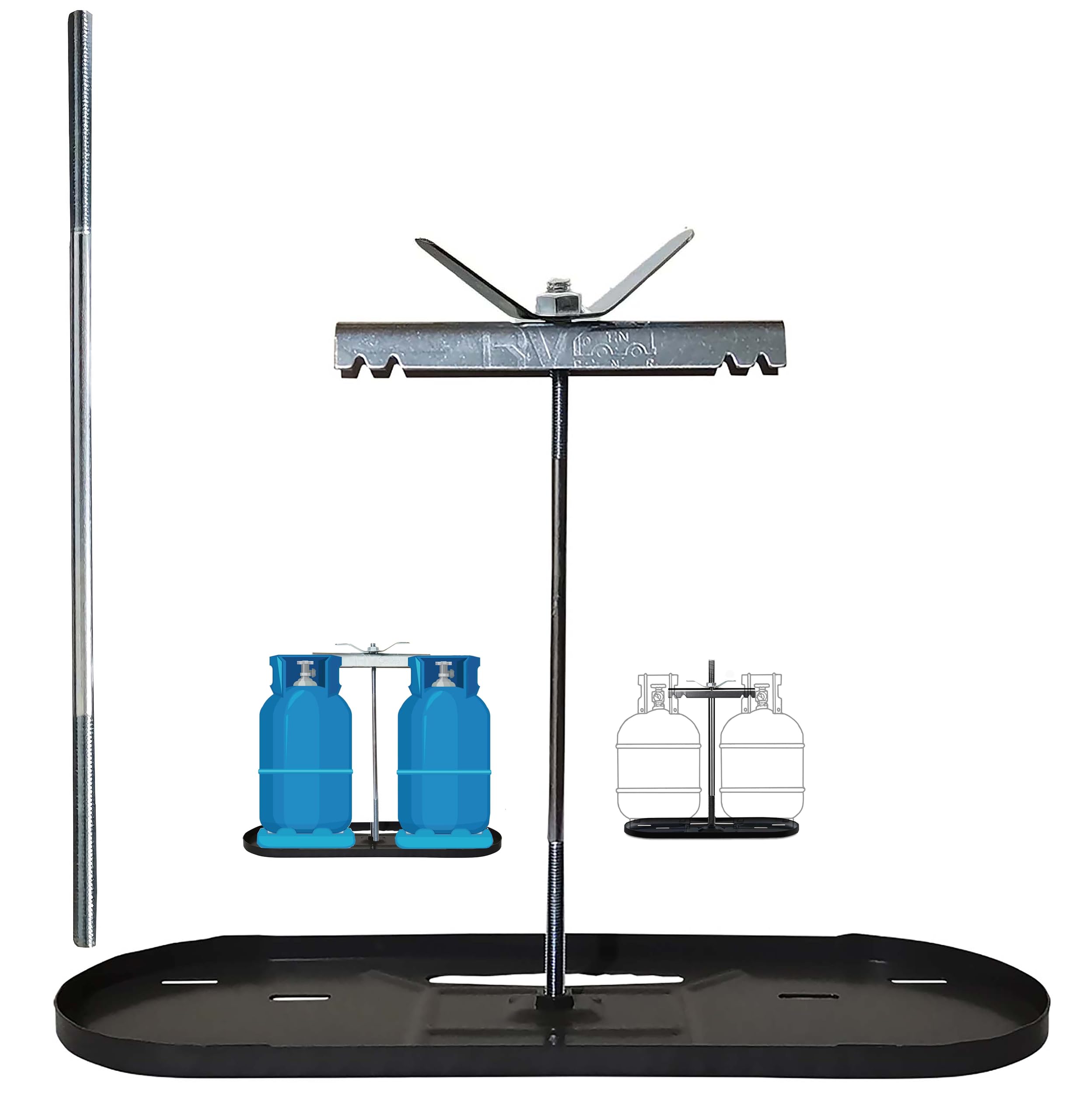 Skyflame Steel RV Dual Propane Tank Mounting Rack for 20 lbs Cylinders... Skyflame Steel RV Dual Propane Tank Mounting Rack for 20 lbs Cylinders...