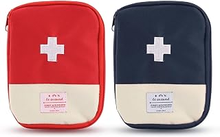 Toiqux Nylon First Aid Bag,Empty First Aid Pouch,Mini Portable Medical Bag for Outdoor Camping Hiking Travel Emergency,Multifunction Emergency Medicine Storage (Multicolor)