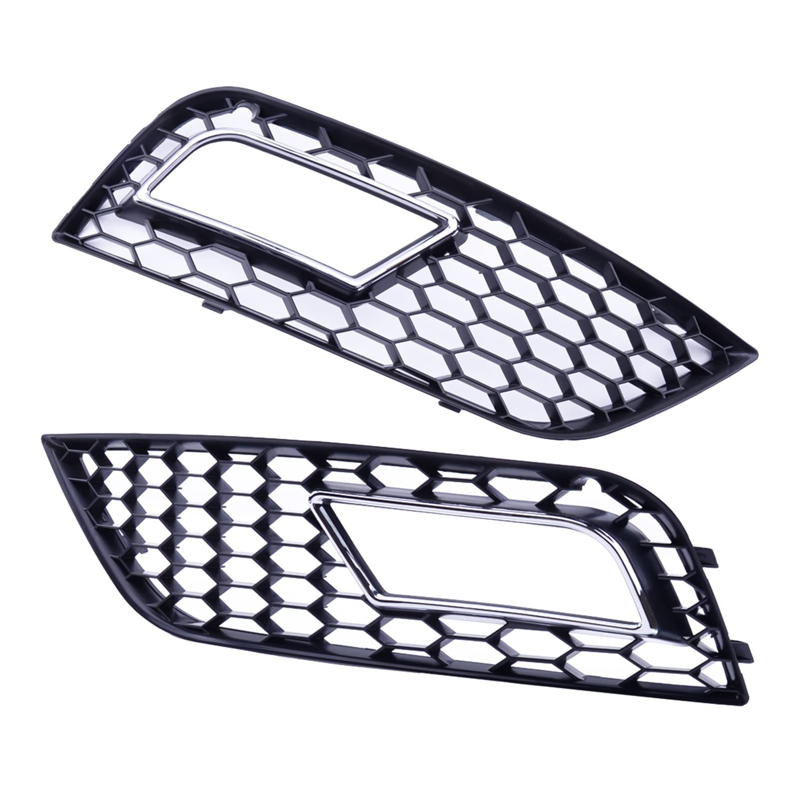 1 para srebrnej kratki świateł przeciwmgielnych przedniego zderzaka o strukturze plastra miodu, dla Audi, dla A4 B8.5 RS4 STYLE 2013-2015 2016 8K0807682K 8K0807681K Osłona lampy przeciwmgielne