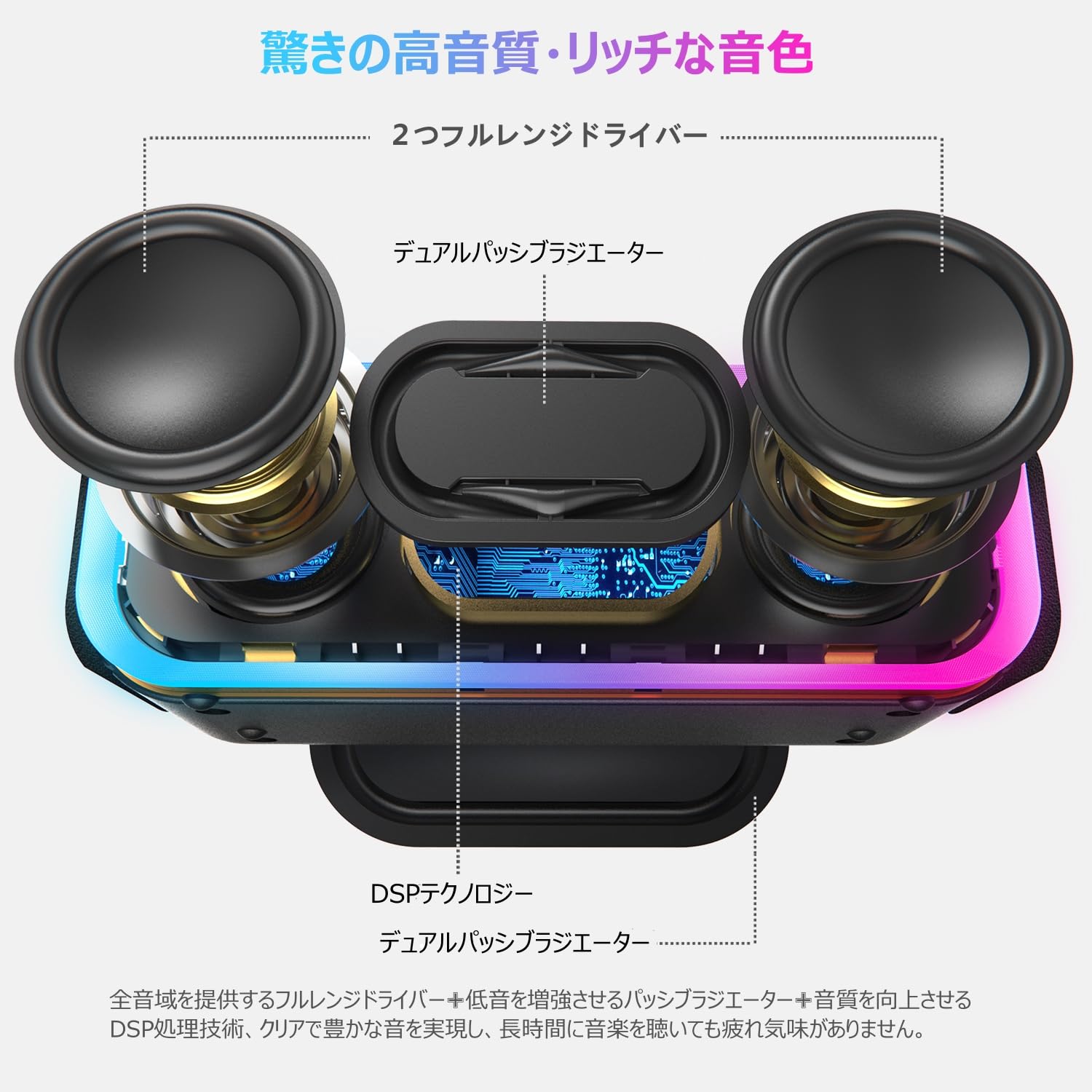 DOSS SoundBox Pro+ Bluetoothスピーカー【ペアセット】 DOSS SoundBox Pro+ Bluetoothスピーカー【ブラック】— 高音質