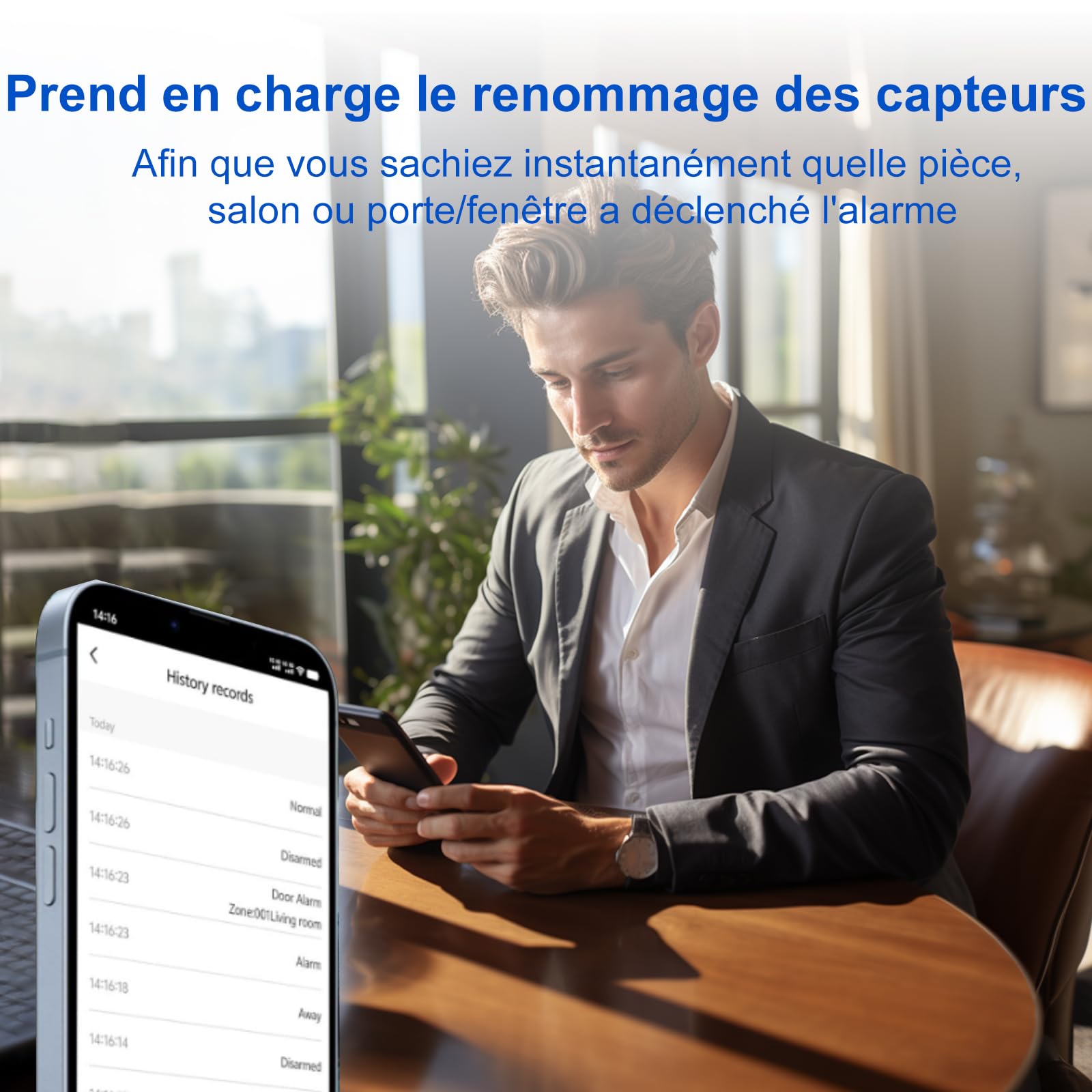 XUK Systeme Alarme Maison sans Fil – sans Abonnement ni Frais Mensuels – Kit Alarme Maison Complet avec Écran Tactile, Détecteur de Mouvement, Détecteur d’Ouverture, Sirène – Works with Alexa