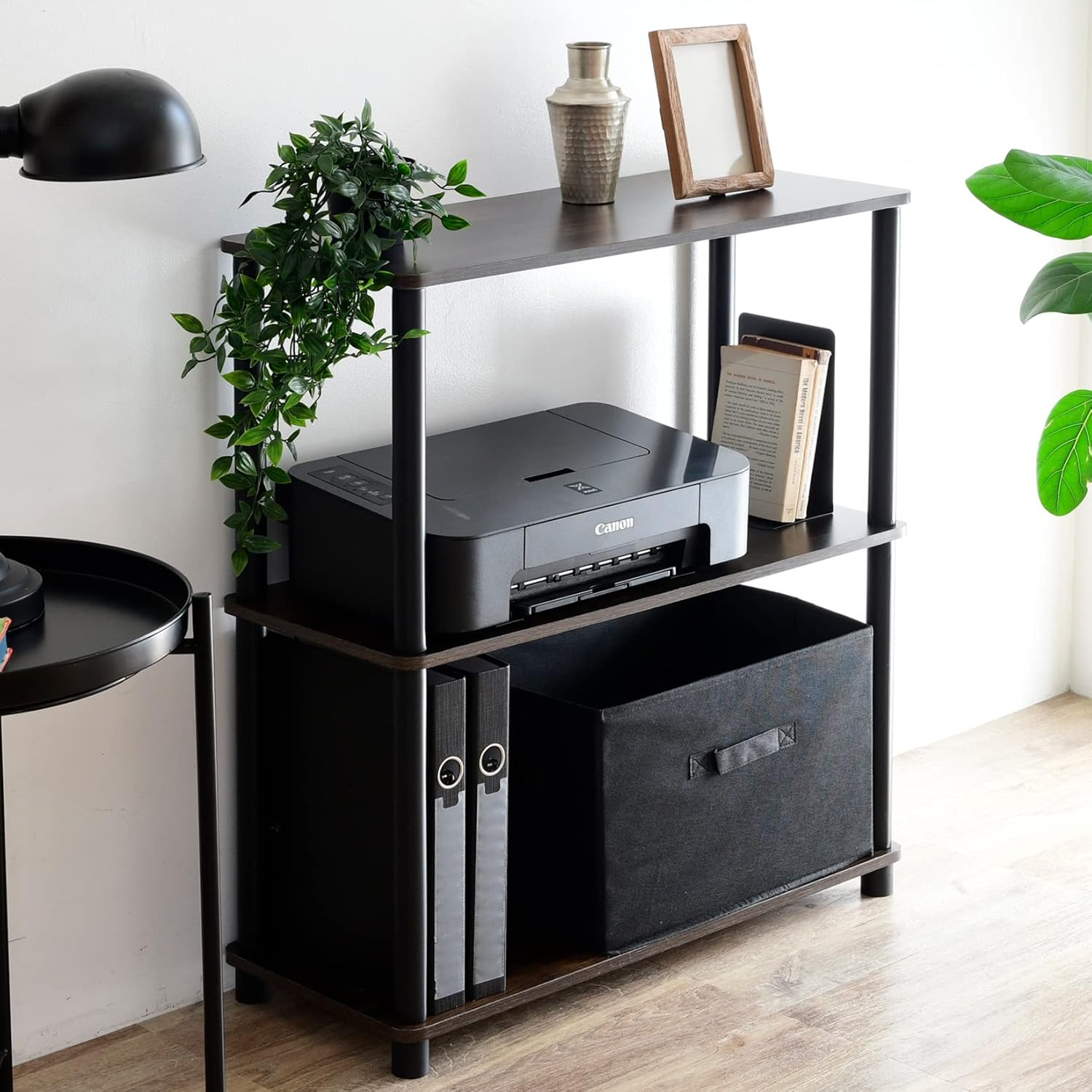 山善(YAMAZEN) ラック 棚 (スリム) A4対応 【組立かんたん】 3段ワイド 幅68×奥行27×高さ76cm ダークブラウン NSR-3W(DBR4/BK) 1人暮らし