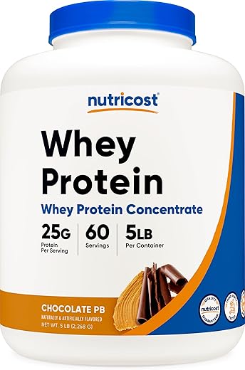 Nutricost Whey Protein Concentrate (Chocolate Peanut Butter) 5LBS - Gluten Free & Non-GMO