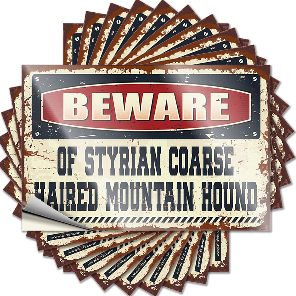 Funny Sticker Backyard Accessories Racing Fuzzy Collection Beware of Styrian Coarse Haired Mountain Hound - Scratch Resistant Stickers(12X18CM)