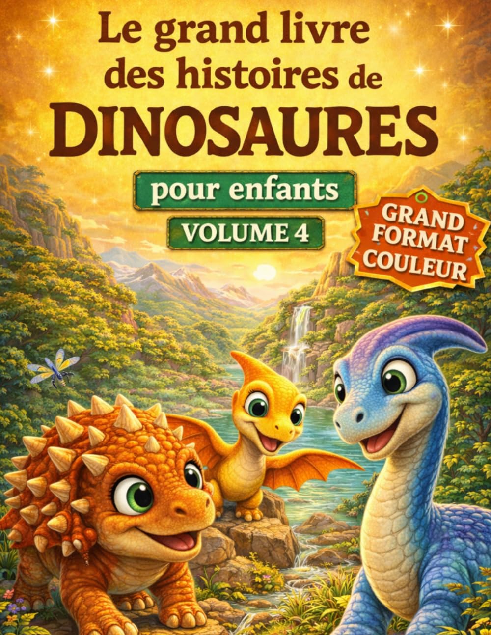 Le grand livre des histoires de dinosaures pour enfants (grand format et couleur) - Volume 4 - Un recueil d'histoires inspirantes pour enfants 4 - 10 ans