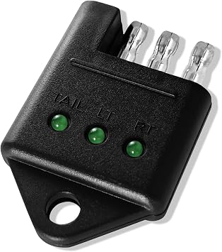 4 Pin Trailer Tester Connector Trailer Plug Tester Trailer Connector Tester, Car Accessories Trailer Tow Wire Harness Socket Kit for Turn Signal Tail Lights Trouble Shooter Size A