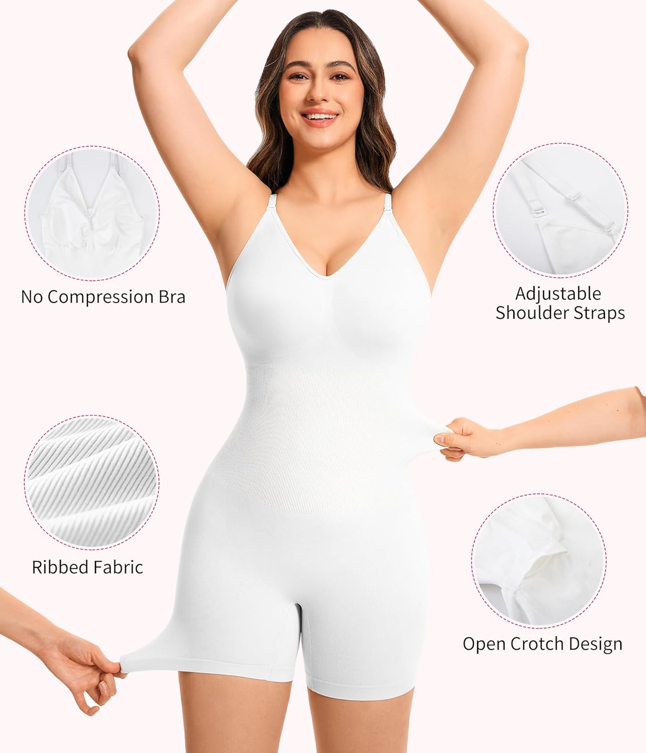 Gotoly Shapewear Bodysuit for Women Tummy Control Seamless Full Body Shaper V-Neck Waist Trainer Body Suit - Image 3
