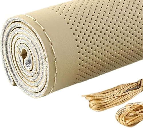 Miniatura 6 de UGSHY Pack-1 Funda transpirable para volante, de cuero cosido de 14.9 pulgadas, impermeable, para volante de automóvil, camión, SUV (negro #1100)