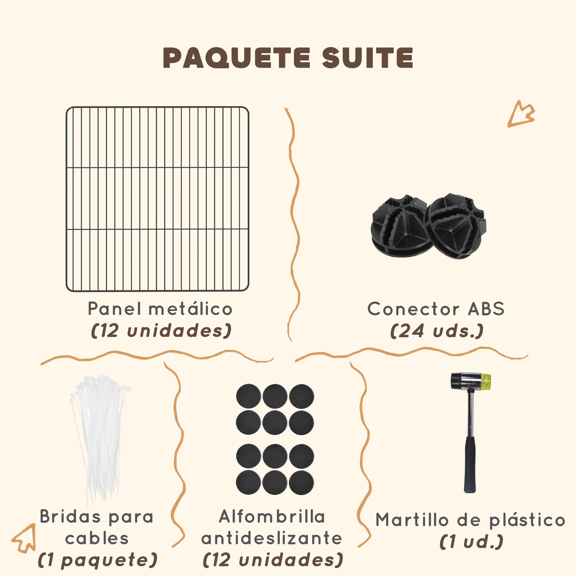 PawHut Valla Metálica para Mascotas con 12 Paneles Diseño DIY Parque Metálico para Animales Pequeños Desmontable para Erizo Conejos 140x70x35 cm Negro