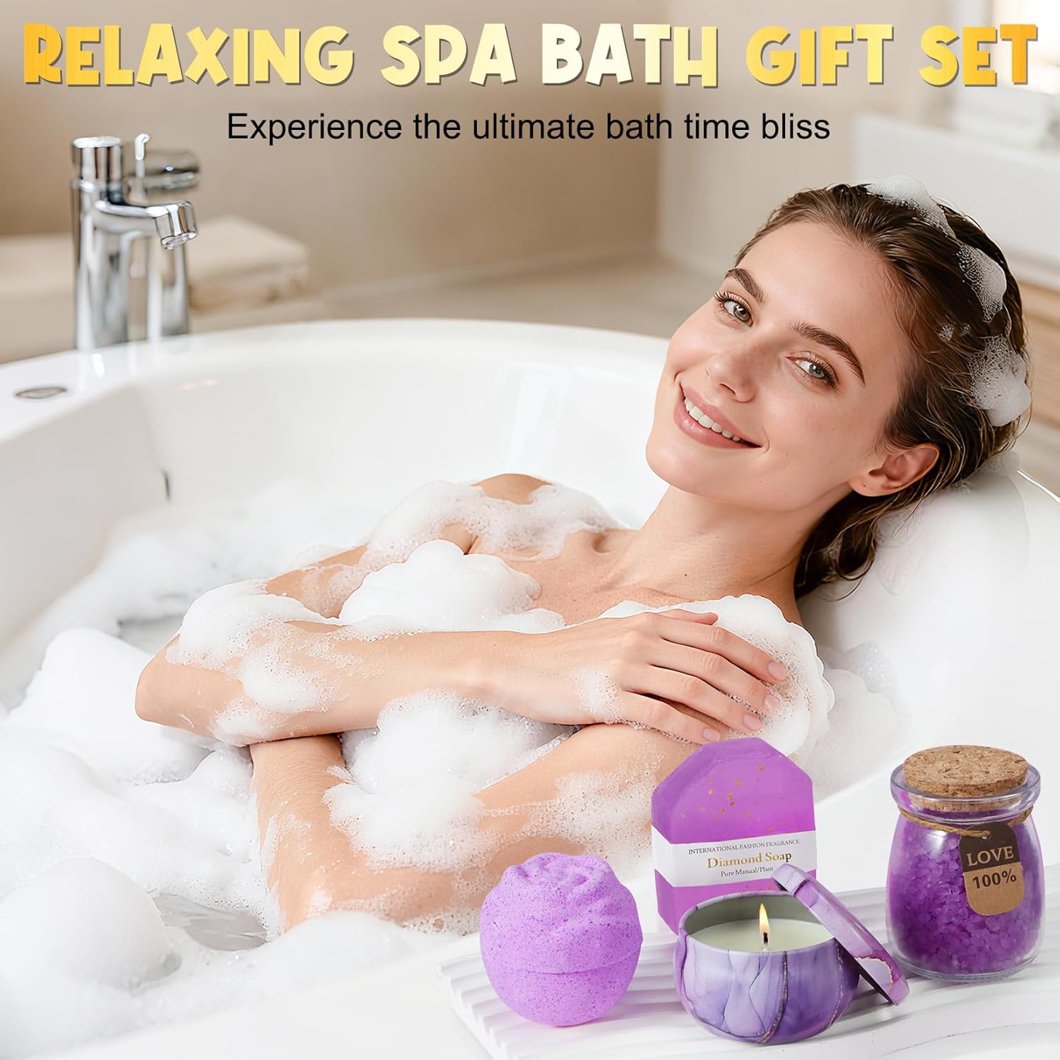 Gifts for Mom, Mom Birthday Gifts from Daughter Son, Lavender Relaxing Spa Care Package Gift Basket with Flannel Blanket, Thoughtful Christmas Gifts Valentines Day Gifts Mothers Day Gifts - Image 4