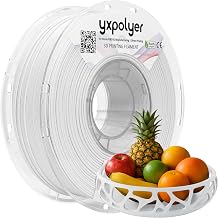 YXPOLYER PLA Filament Food Grade 1.75mm 1kg for 3D Printing, White 3D Printer Filament with Transparent AMS-Compatible Filament Spool