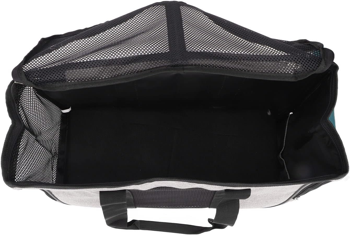 Cat Carrier with Breathable Mesh, Cat Carrier Soft with Escape Proof Build, Portable Travel Bag for Small Animals Puppies Outdoor Daily Trips (Grey with Black)