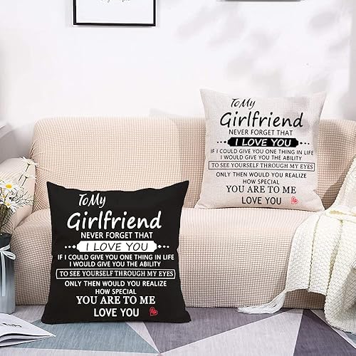 Miniatura 7 de Funda de almohada con estampado de dos caras con texto en inglés "I Love You", regalo de cumpleaños para el día de San Valentín, algodón y lino,