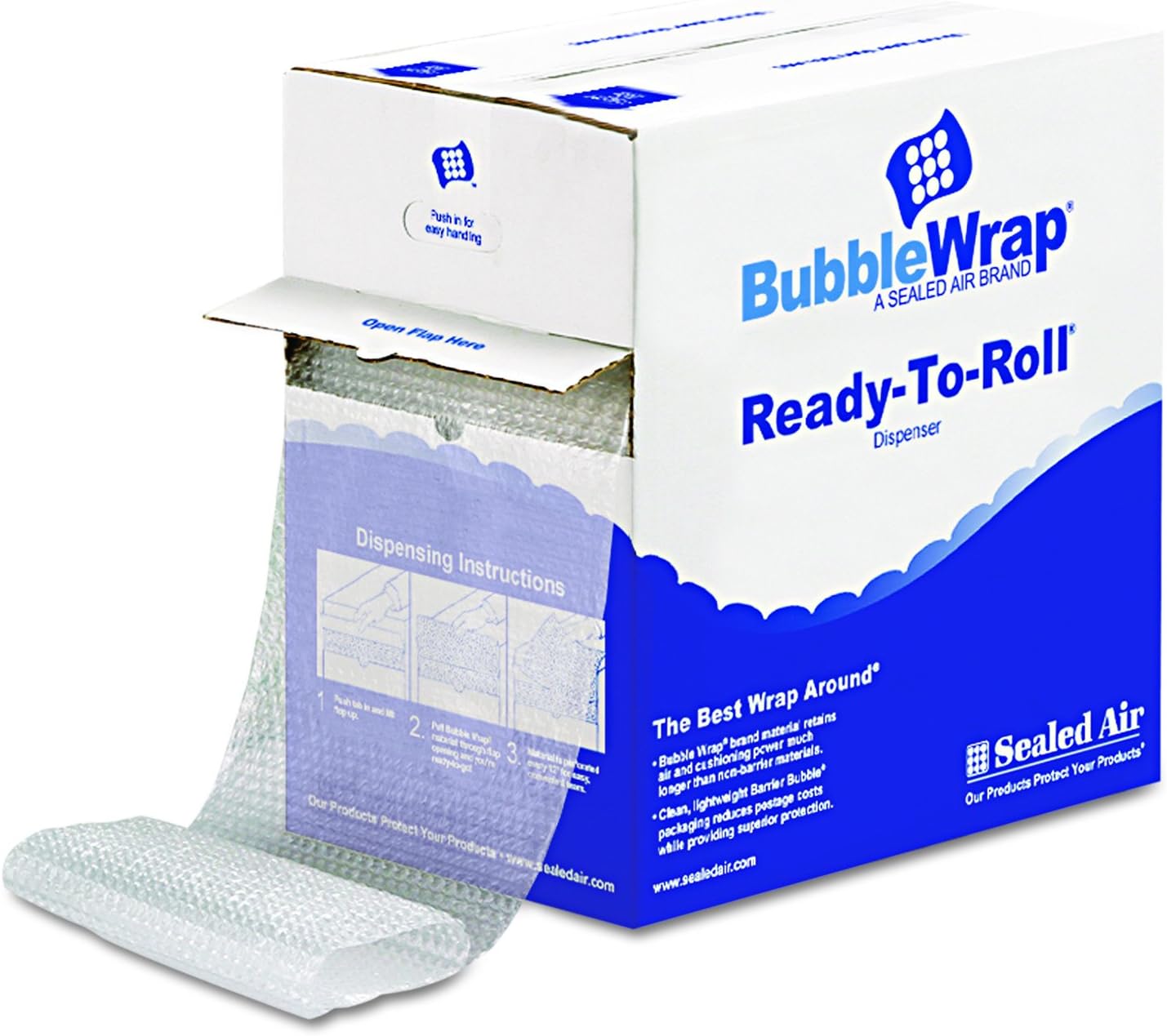 Sealed Air 90065 Bubble Wrap® Cushion Bubble Roll, 1/2