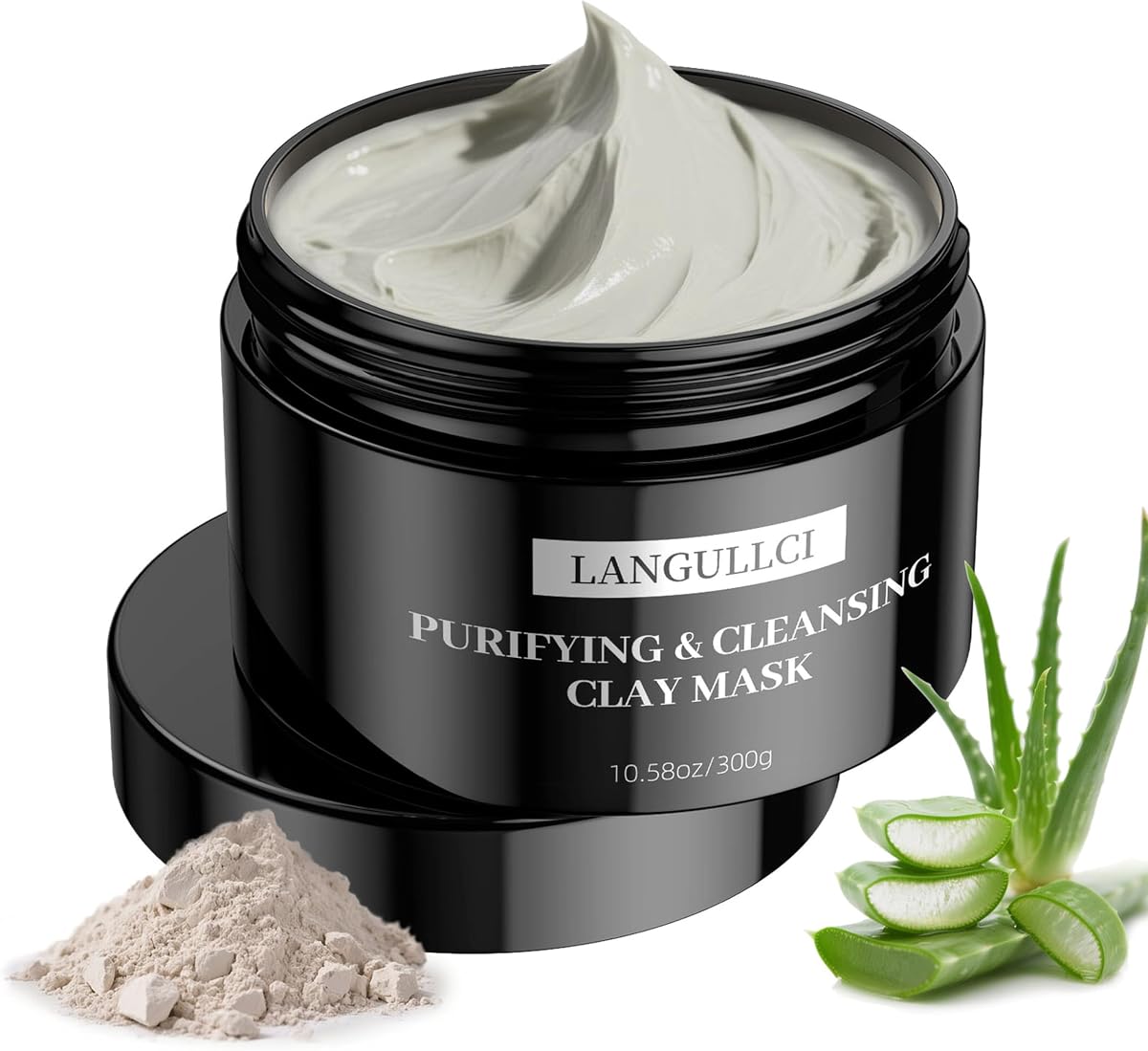 Kaolin Clay Mask for Face, Blackhead Remover & Oil Control, 10.5 oz | Purifying mud face mask for oily, dry & sensitive skin; pore cleanser and gentle facial scrub to minimize the look of pores